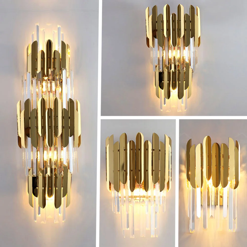 Đèn tường pha lê vàng sang trọng hiện đại LED dùng cho - DTN-175