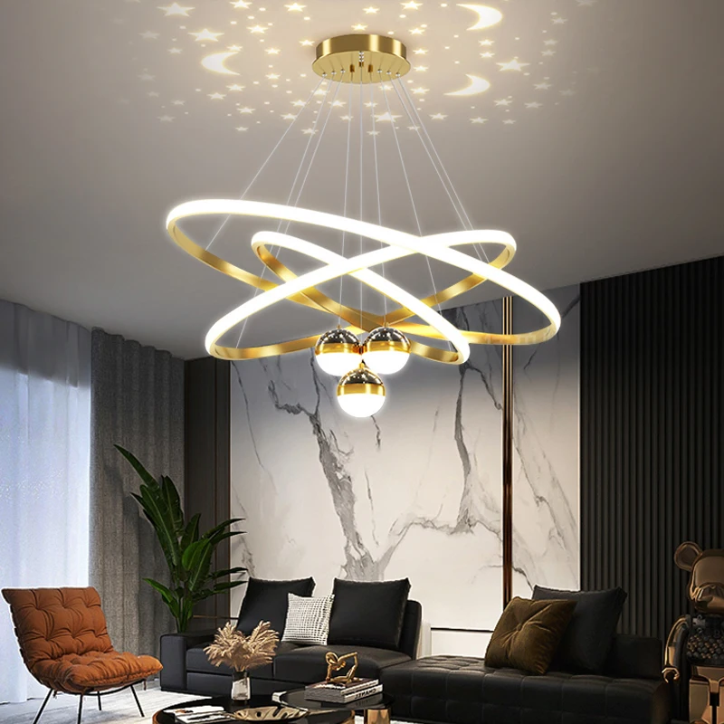 Hiện Đại Đơn Giản Đèn Chùm Bắc Âu LED Sáng Tạo Chiếu Bầu Trời Sao Acryl - DC-153