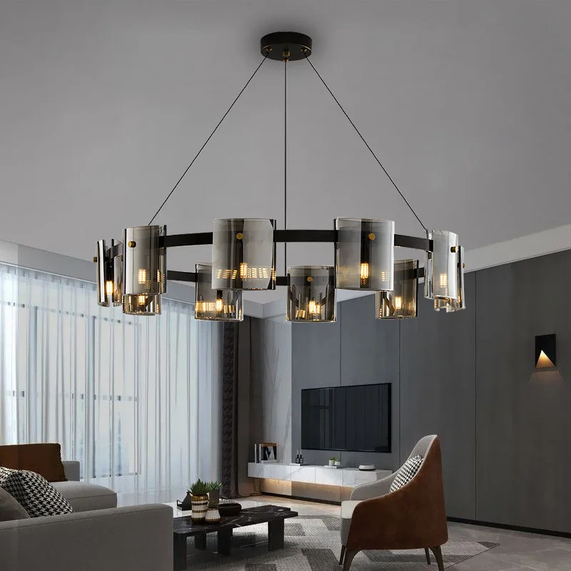 Hiện Đại Khói Kính Đèn Chùm Chiếu Sáng Trang Trí Phòng Kính Sang Trọng - DC-245