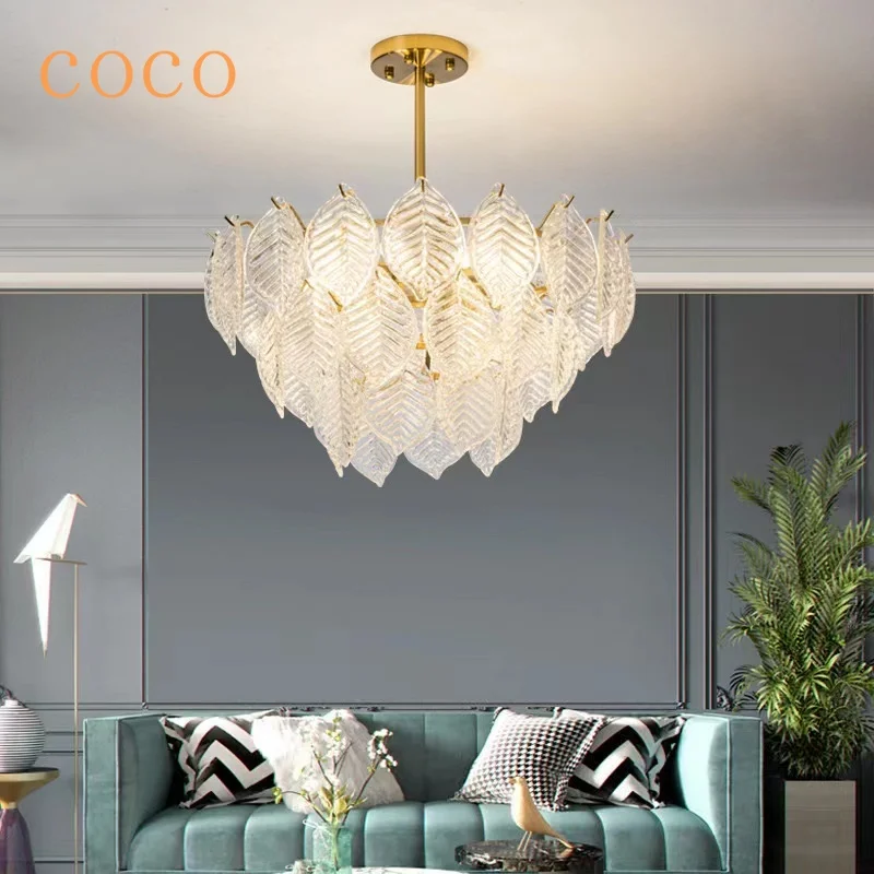 Hiện Đại Mới Cá Tính Sáng Tạo Đèn Phòng Khách Cao Cấp Lá Đèn Chùm Thủy - DC-260