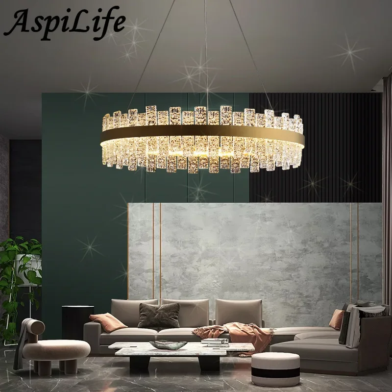 Bắc Âu Đèn Chùm Pha Lê Cho Phòng Khách Phòng Ngủ LED Mặt Dây Chuyền Đèn - DC-535