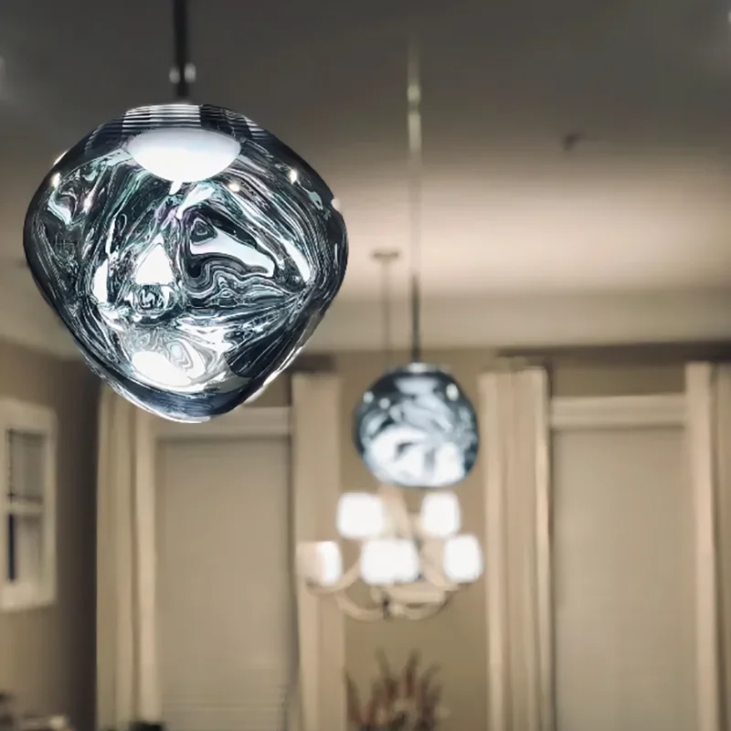 Bắc Âu Kính Mặt Dây Chuyền Đèn Dung Nham Đèn Sống Rroom Trang Trí Salon - DC-292