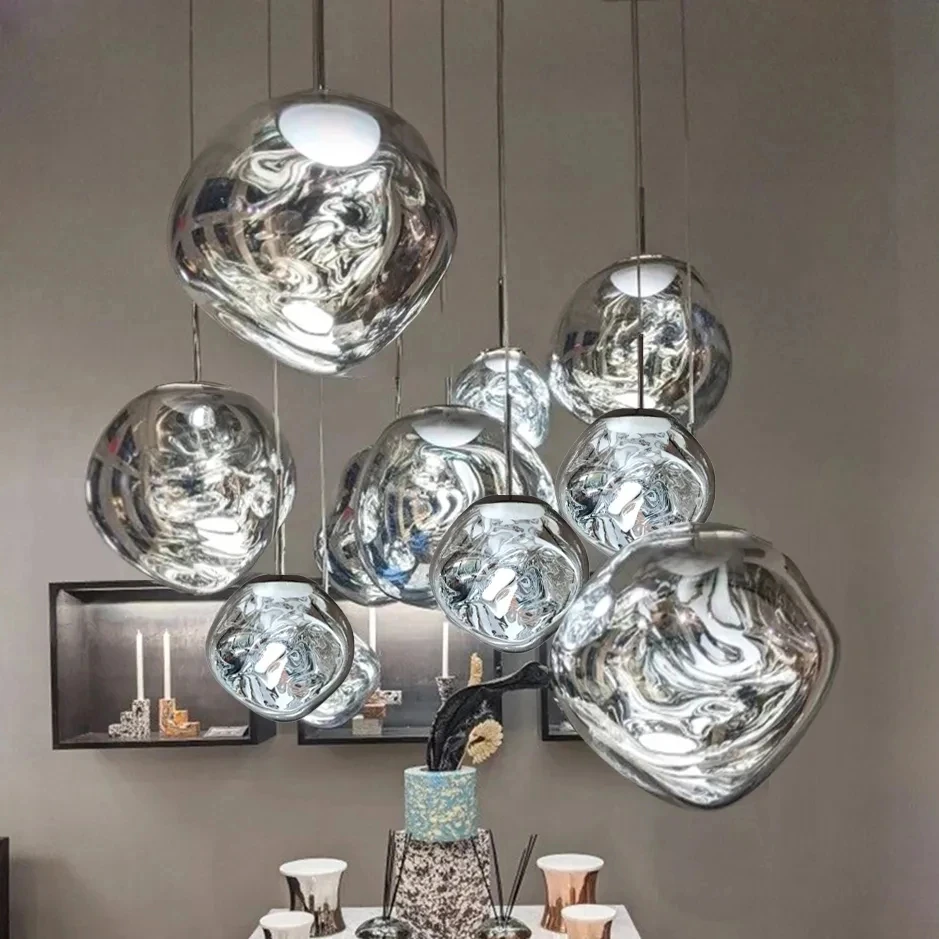 Bắc Âu Dung Nham Kính Mặt Dây Chuyền Ánh Sáng Hiện Đại Đèn Chùm Led Cho - DC-135