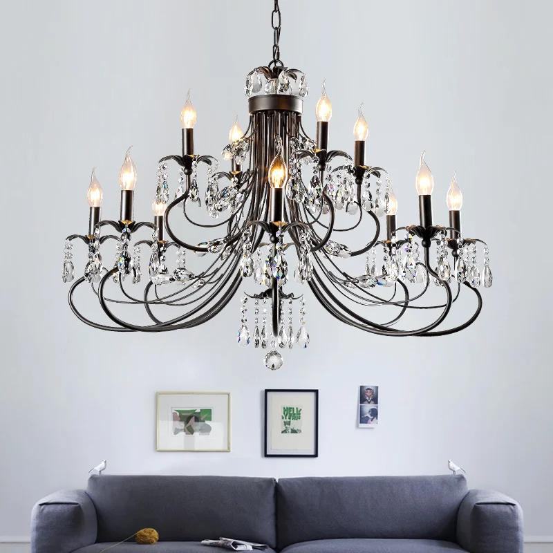 Bắc Âu Hiện Đại Pha Lê Hoa LED Đèn Chùm Phòng Khách Cao Cấp Nhà Bếp Biệ - DC-188