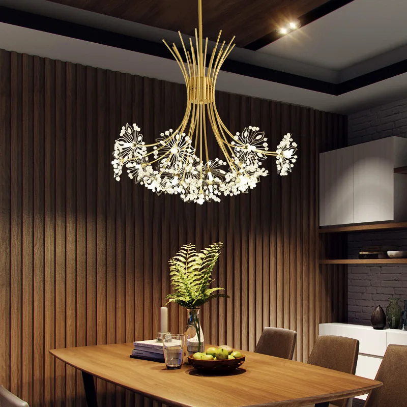 Phong Cách Bắc Âu Led Pha Lê Mặt Dây Đèn Sống Phòng Ăn Phòng Ngủ Nhà Th - DC-428