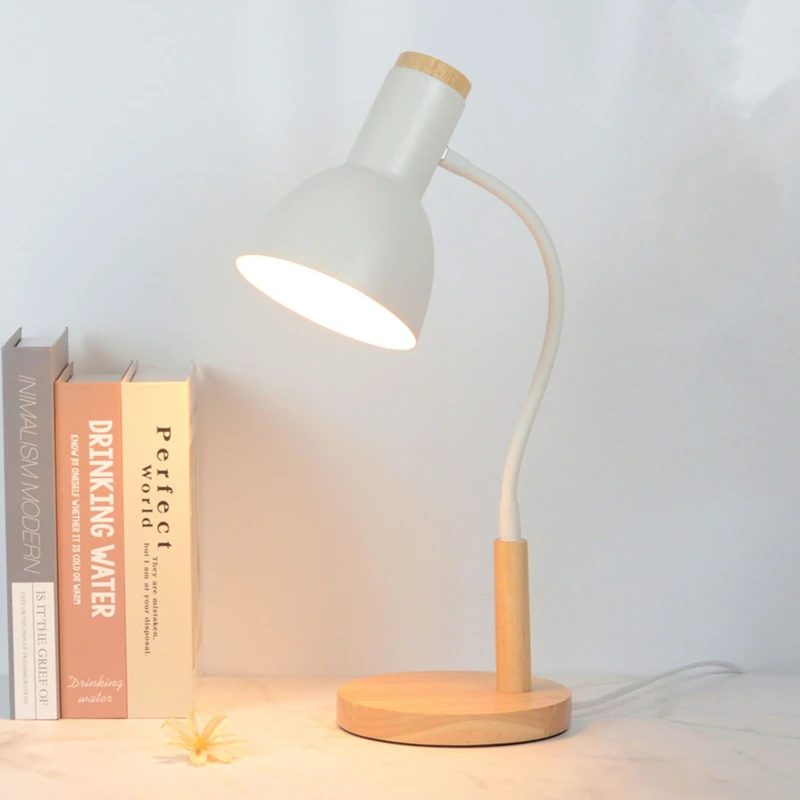 Đèn Bắc Âu Đèn Bàn Gỗ Học Tập Trẻ Em Cơ Bản Flexo LED Để Bàn Phòng Ngủ - DDB-33