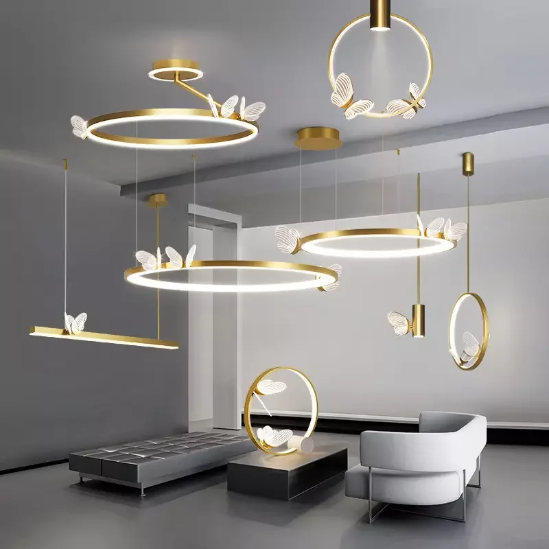 Bắc Âu Bướm Đèn Chùm LED Cao Cấp Đèn Chùm Phòng Ăn Phòng Ngủ Tiệm Vàng - DC-270