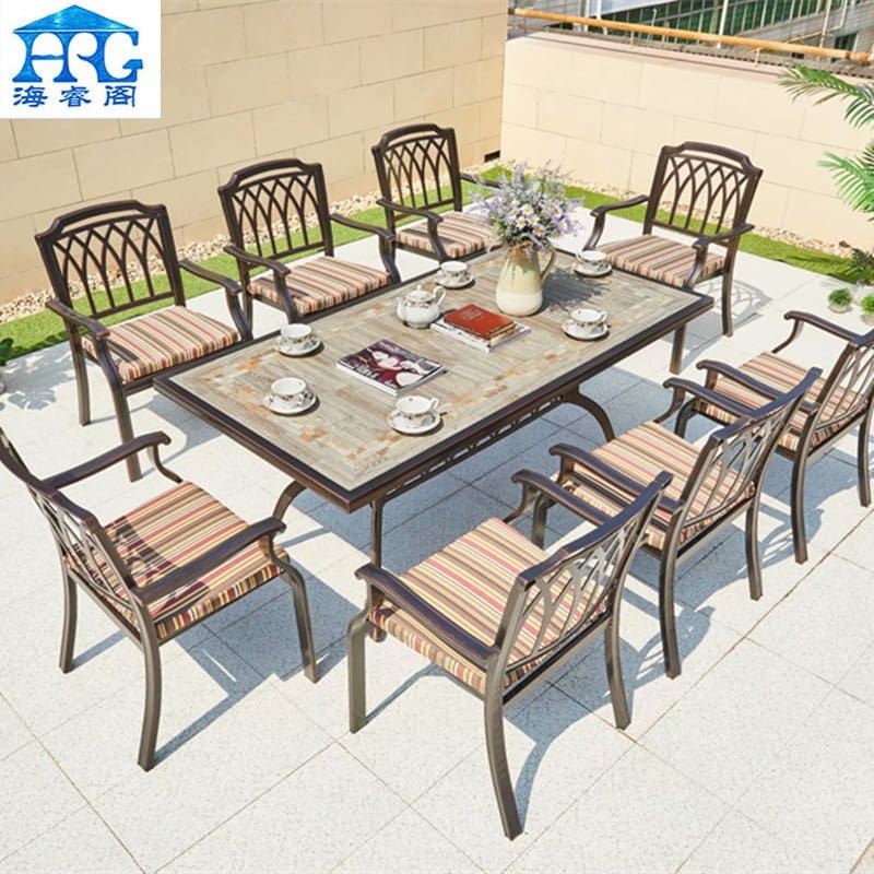 Bàn ghế ngoài trời sân lưới đỏ giải trí biệt ngoài trời bền đẹp, thân thiện m BGSV_1030