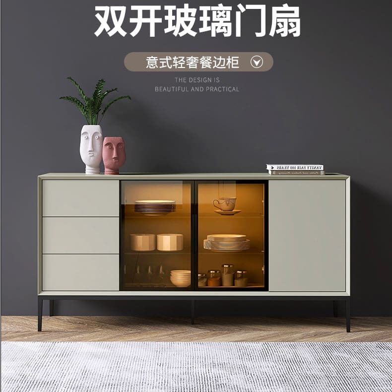 Tủ rượu tối giản của ý, đèn cảm biến gỗ cao cấp, tiện lợi cho nhà hàng TR-584