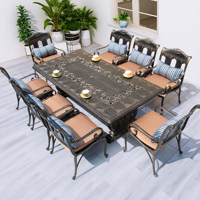 Bàn ghế nhôm đúc ngoài trời sân ngoài trời bàn ngoài trời bền đẹp, thân thiện BGSV_1201