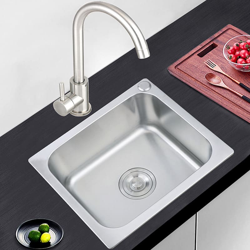 Bồn rửa nhà bếp 9wor một khe vuông nhỏ ban cao cấp, tiện lợi cho nhà hàng CR-327