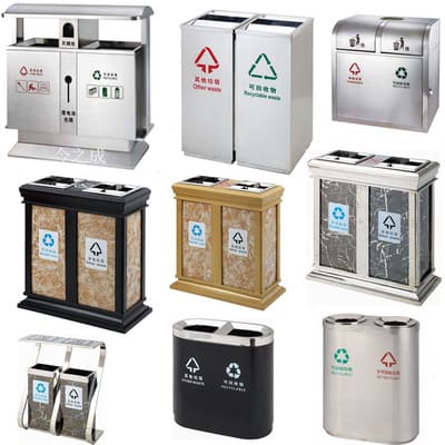 Thùng rác phân loại ngoài trời bằng thép không gỉ ngoài trời bền đẹp, thân th TGNT_346