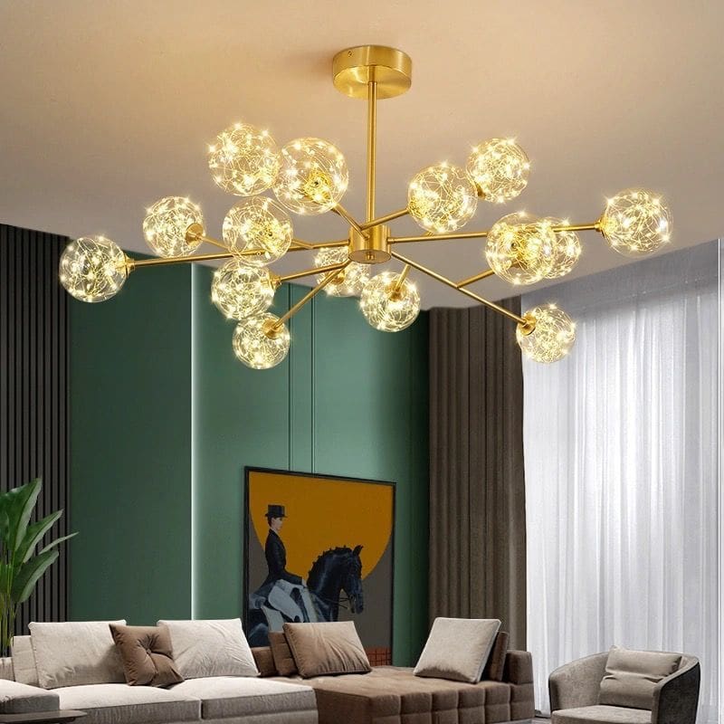 Bắc Âu Đầy Sao Phòng Khách Đèn Đèn Chùm Led Cá Tính Sáng Tạo Đèn Chùm P - DC-833