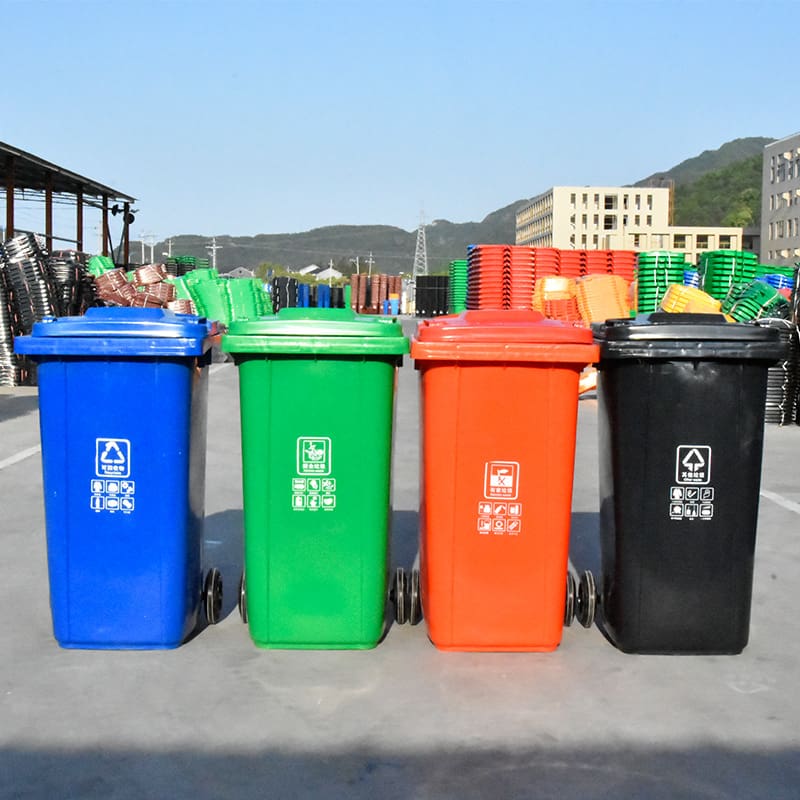 Thùng rác nhựa kéo 240l thùng rác phân loại khô ngoài trời bền đẹp, thân thiệ TGNT_1545