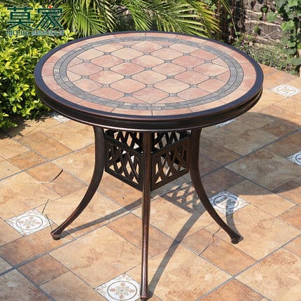 Bàn ghế sân vườn ngoài trời, bàn đơn nhôm đúc ngoài trời bền đẹp, thân thiện  BGSV_1312