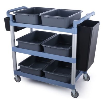 Xe đẩy ba tầng, xe đẩy đồ ăn nhà hàng chất lượng cho khách sạn DKS-574