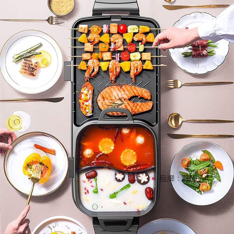 Nồi nướng lẩu gia đình, máy nướng thịt, bếp nướng cao cấp, tiện lợi cho nhà h BN-190