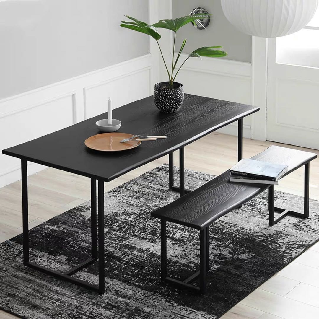 Bàn ghế ăn gỗ vuông phong cách Bắc Âu quán cà phê trò - BGCF-608