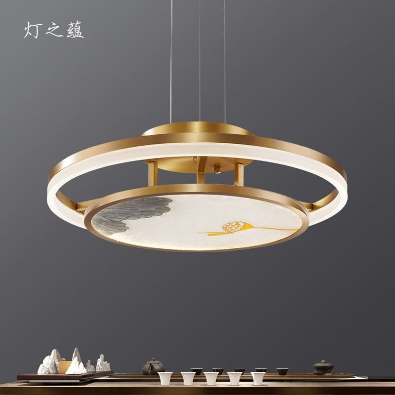 Đèn Zhiyun hoàn toàn bằng đồng nhà hàng Trung Quốc mới đèn chùm thanh t - DC-898