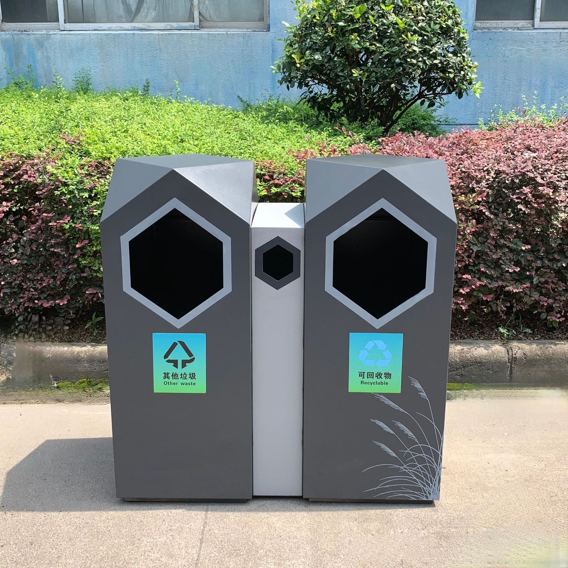 Thùng rác ngoài trời bằng thép không gỉ có thể ngoài trời bền đẹp, thân thiện TGNT_711