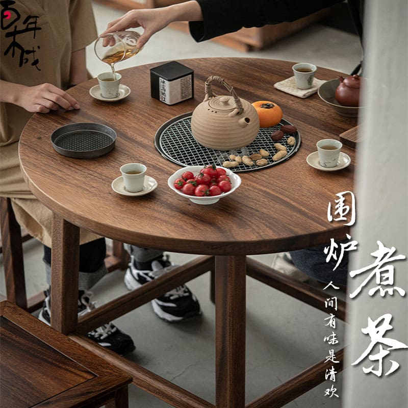 Nấu trà quanh bếp, bàn ghế, bếp than, nồi lẩu cao cấp, tiện lợi cho nhà hàng  BN-49