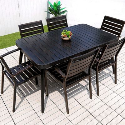 Bàn ghế ngoài trời bàn dài sân vườn biệt thự ngoài trời bền đẹp, thân thiện m BGSV_926