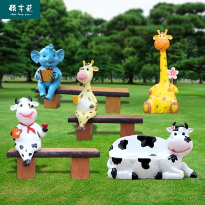 Phim hoạt hình động vật giải trí ngồi ghế điêu ngoài trời bền đẹp, thân thiện DTTNT_38