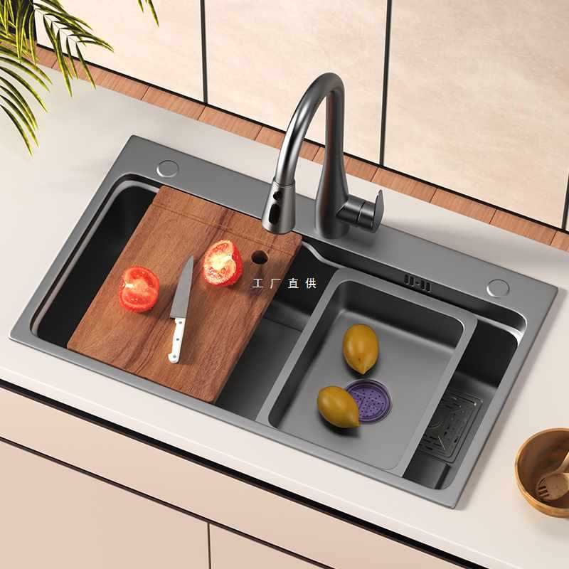 Talman bồn rửa dày 304 inox nhà bếp handmade đơn cao cấp, tiện lợi cho nhà hà CR-24