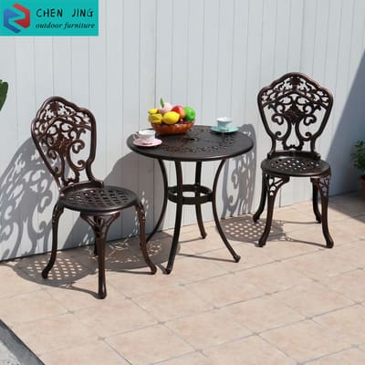 Bộ bàn ghế nhôm đúc ngoài trời ban công sân ngoài trời bền đẹp, thân thiện mô BGSV_1472