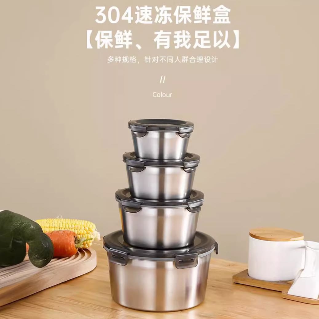 Bộ 5 món tròn bằng thép không gỉ 304 xuyên chất lượng cho khách sạn MNB-338
