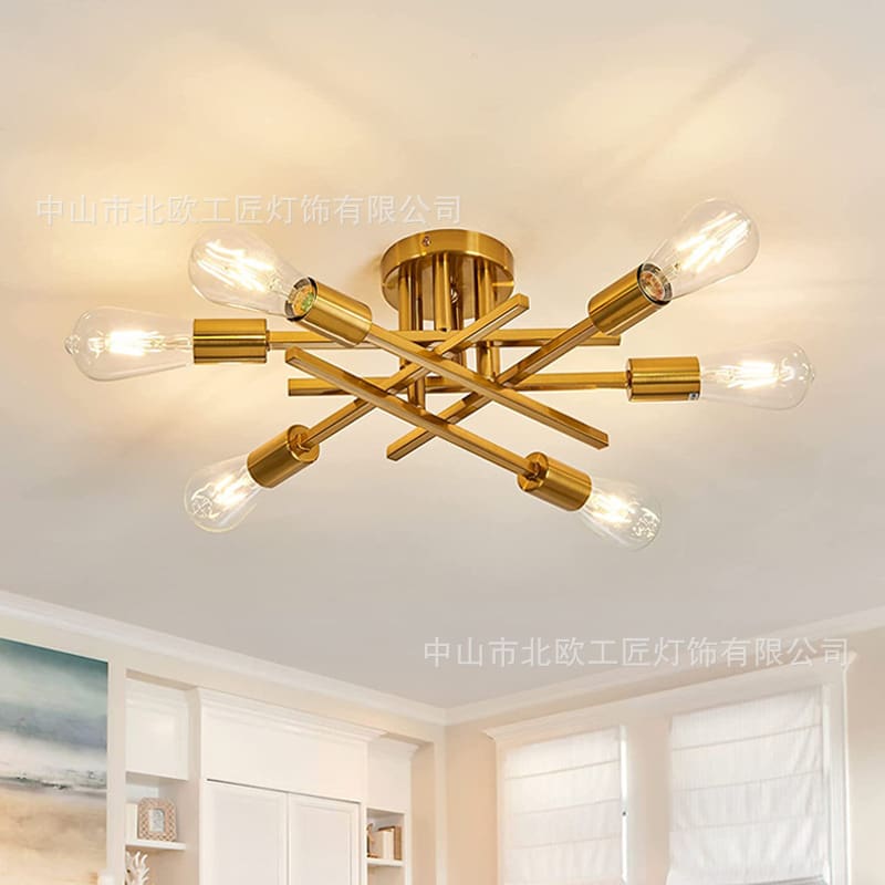 Đèn chùm sắt xuyên biên giới phong cách công nghiệp Đèn trần nước Mỹ r - DC-1093