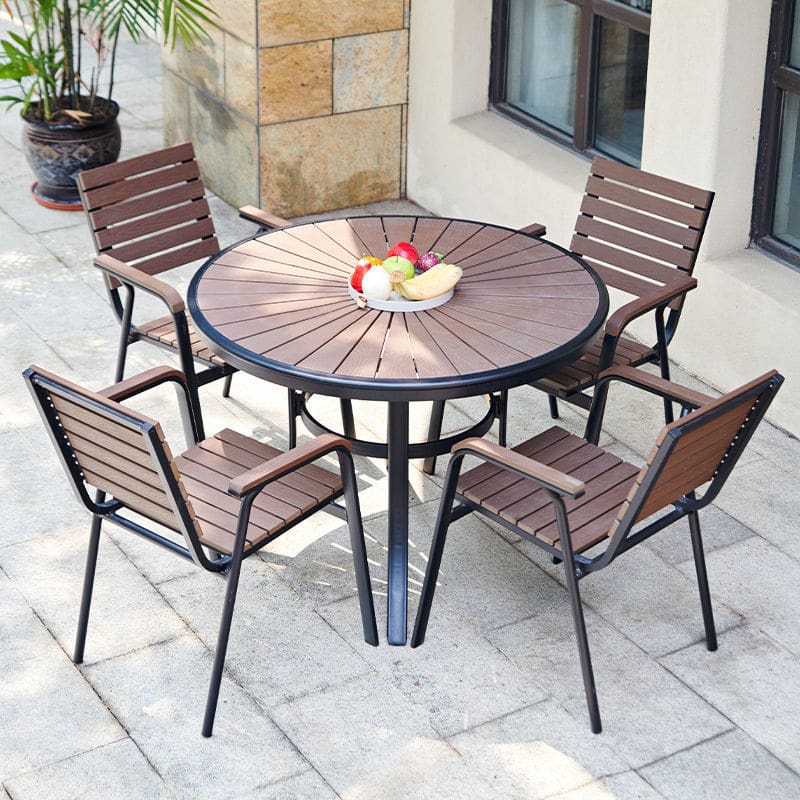 Bàn ghế gỗ nhựa ngoài trời đơn giản ban công ngoài trời bền đẹp, thân thiện m BGSV_886