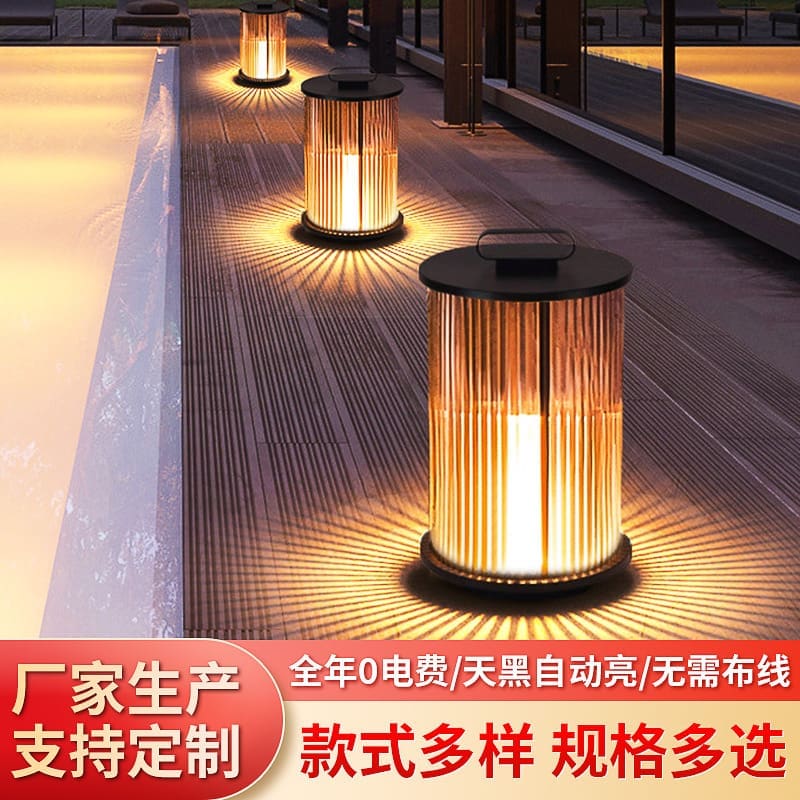 Đèn Ánh Sáng Bãi Cỏ Năng Lượng Mặt Trời Ngoài Trời Kính Chống Thấm Nướ - DNT-667