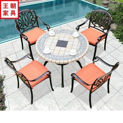 Bàn ghế nhôm đúc ngoài trời ban công sân trong ngoài trời bền đẹp, thân thiện BGSV_1144