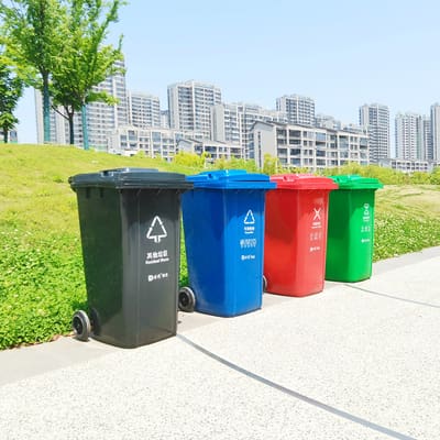 Thùng rác nhựa ngoài trời 240 lít lớn dày có ngoài trời bền đẹp, thân thiện m TGNT_177