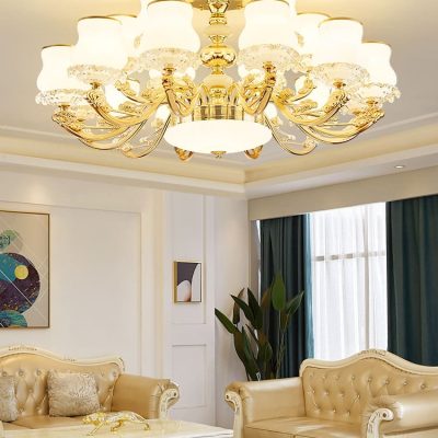 Đèn chùm phòng khách hiện đại đơn giản phong cách Châu Âu sang trọng kh - DC-937