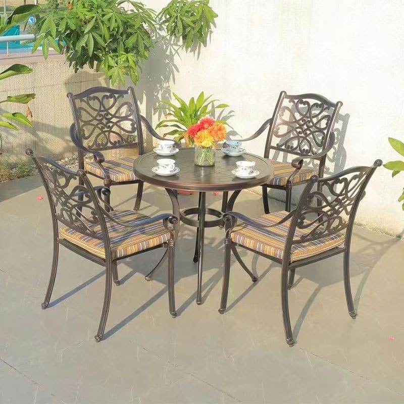 Bàn ghế ngoài trời nhôm đúc sân biệt thự ngoài ngoài trời bền đẹp, thân thiện BGSV_710