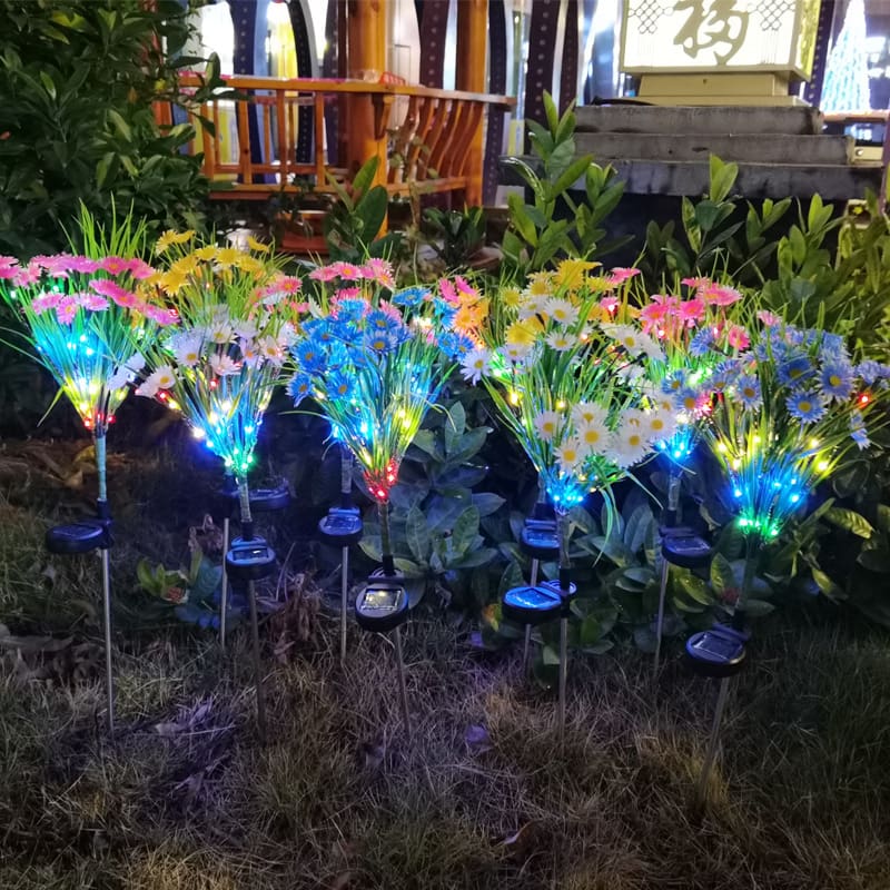 Đèn LED năng lượng mặt trời nhỏ hoa cúc đèn sàn LED đổi màu mô phỏng - DNT-2158