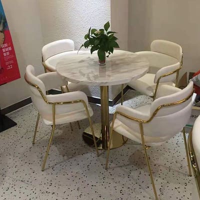 Bàn ghế gạch sang trọng đàm phán đá cẩm thạch Bàn tròn nhỏ - BGCF-61