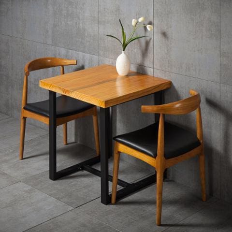 Bàn ghế Gỗ nguyên khối Bàn vuông nhỏ phong cách Bắc Âu sắt - BGCF-598