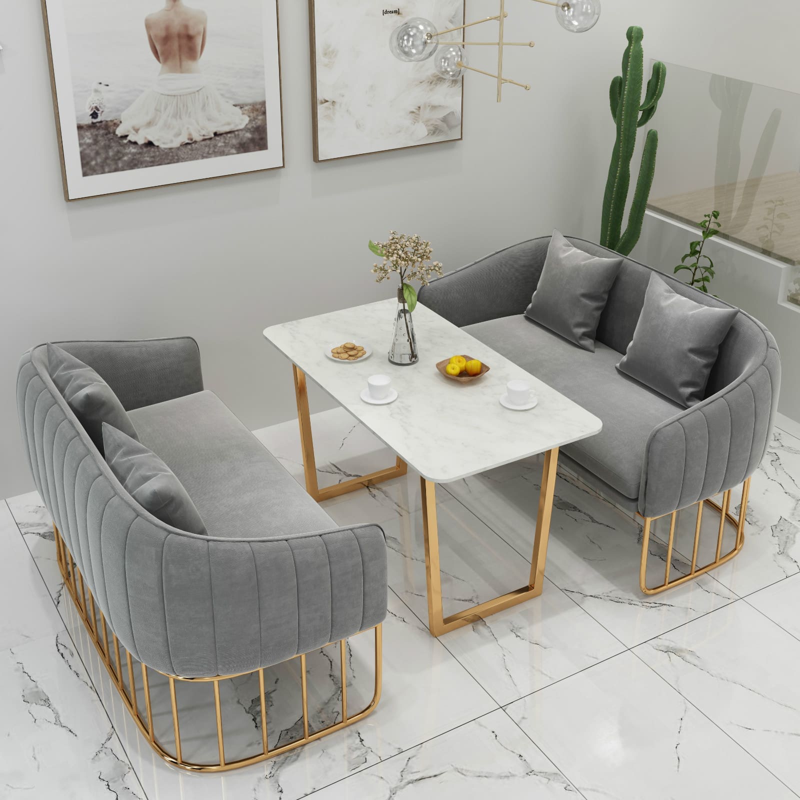 Bàn ghế Cafe Sofa Chỗ ngồi Văn phòng bán hàng Lễ tân Khu - BGCF-1290