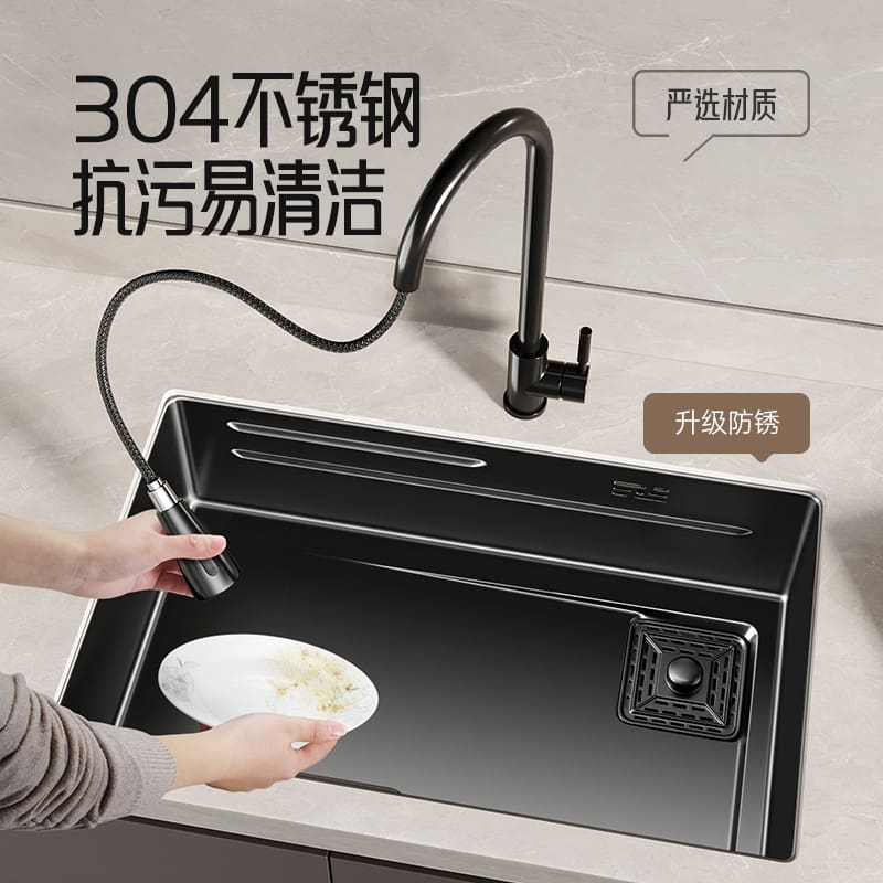 Thép không gỉ 304 đèn sang trọng bồn rửa lớn cao cấp, tiện lợi cho nhà hàng C CR-165