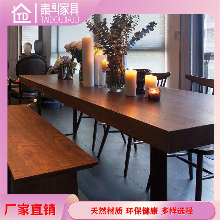Bàn ghế ăn gỗ nguyên khối phong cách cổ điển hình chữ nhật - BGCF-816