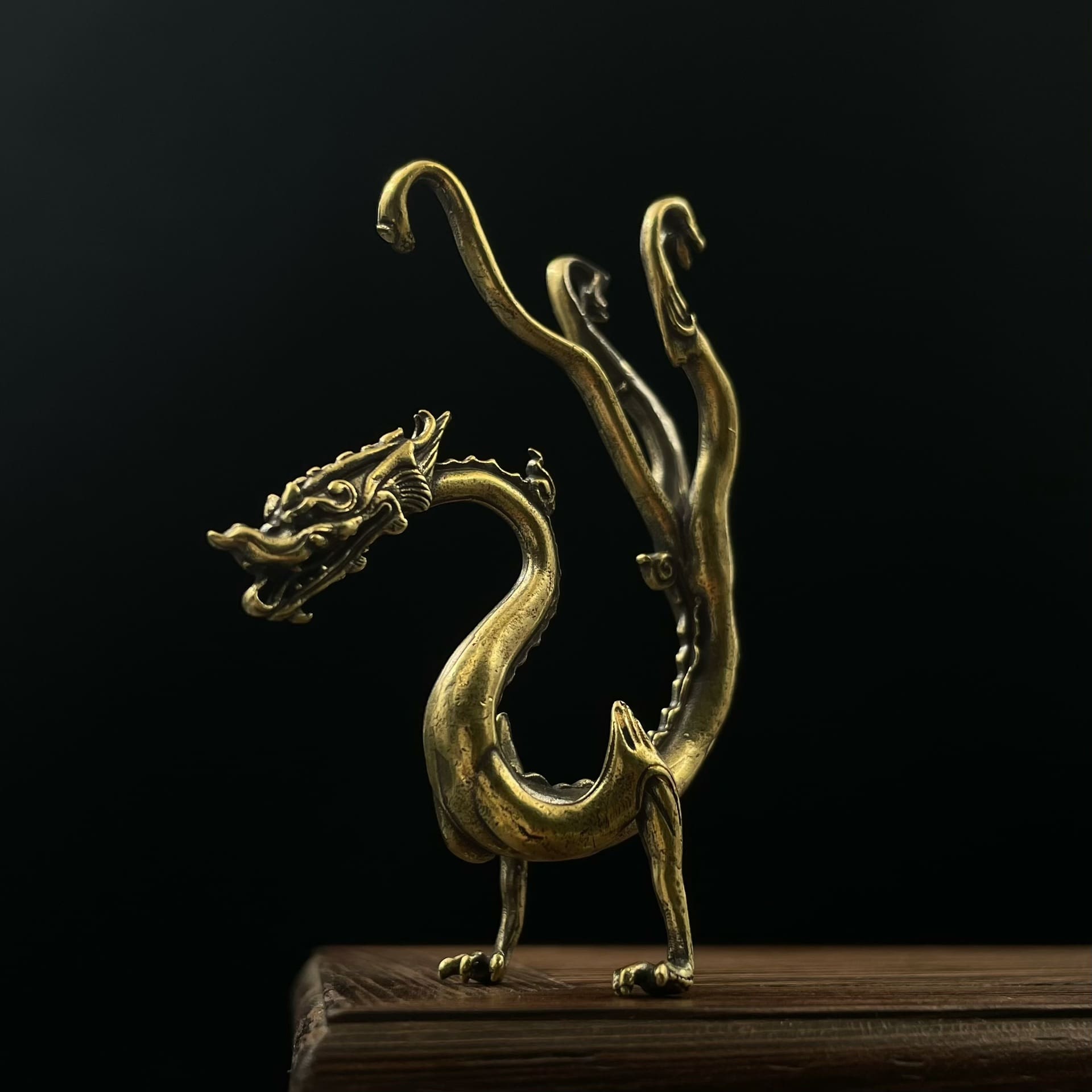 Đồng thau retro cũ chilong phòng khách để bàn đồ ngoài trời bền đẹp, thân thi nan