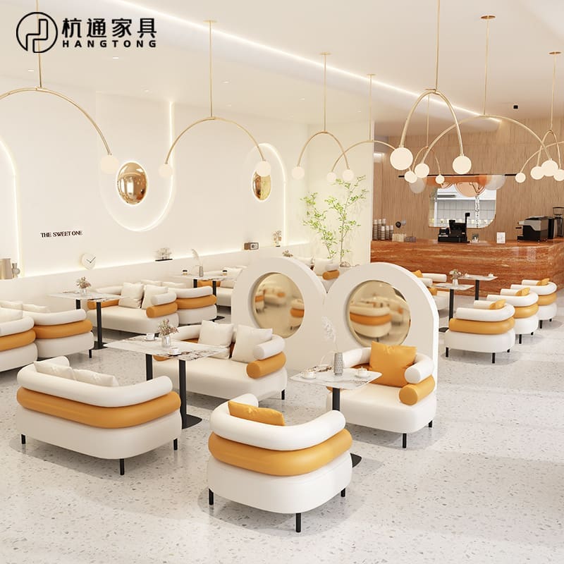 Bàn ghế Kem phong cách cửa hàng tráng miệng cửa hàng bánh - BGCF-1289