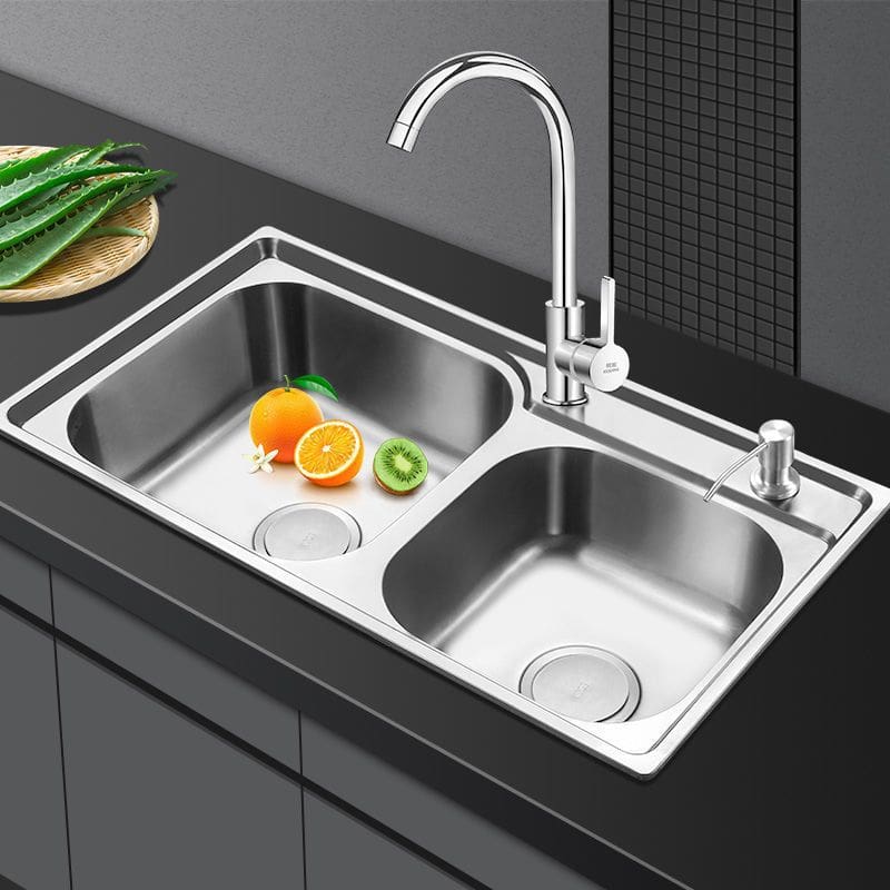 Nhà bếp bồn rửa inox 304 gói bể bơi đôi cao cấp, tiện lợi cho nhà hàng CR-397