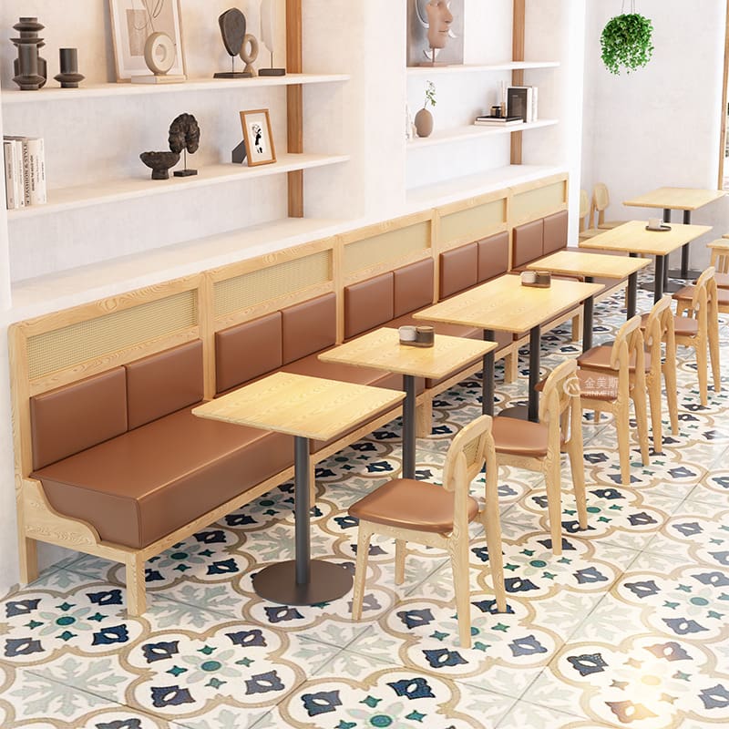 Bàn ghế nhà hàng phương Tây đan mây bài ghế sofa chủ đề - BGCF-1232