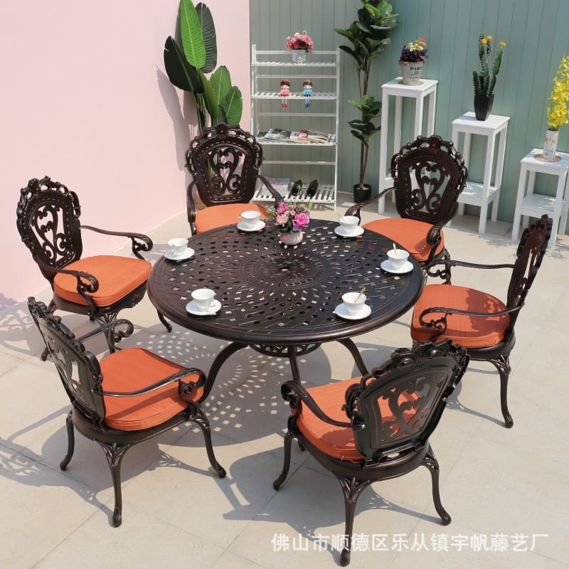 Bàn ghế nhôm đúc ngoài trời chống thấm nước hợp ngoài trời bền đẹp, thân thiệ BGSV_1177