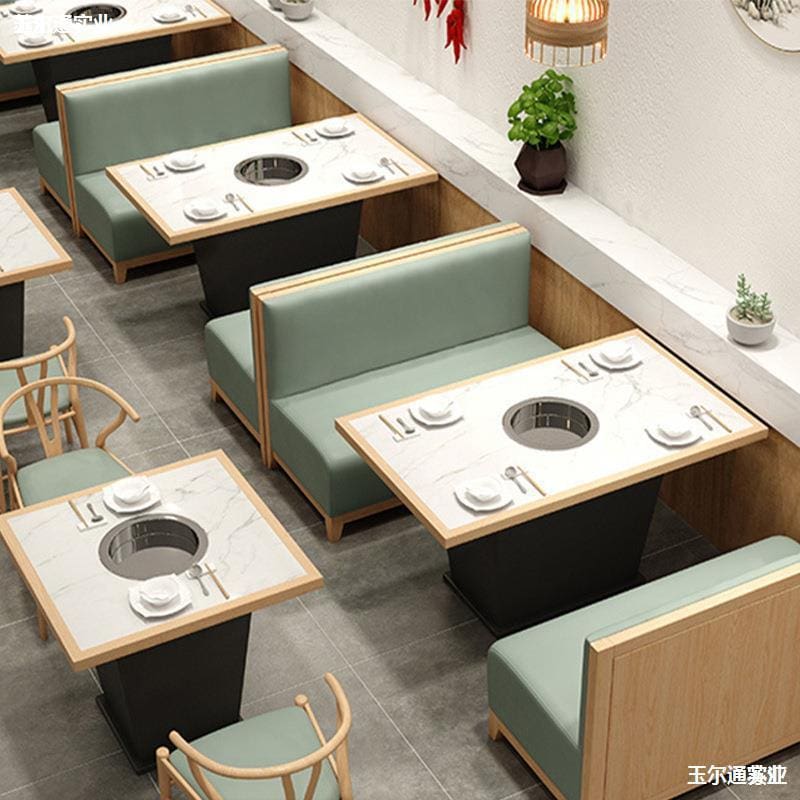 Gỗ nguyên khối bàn lẩu cảm ứng tích hợp nhà cao cấp, tiện lợi cho nhà hàng BN BN-443