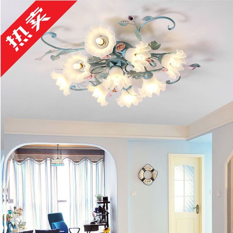 IR Mục Vụ Ốp Trần Phòng Khách Mỹ Xanh Sắt Retro Phòng Ngủ - DTN-1014